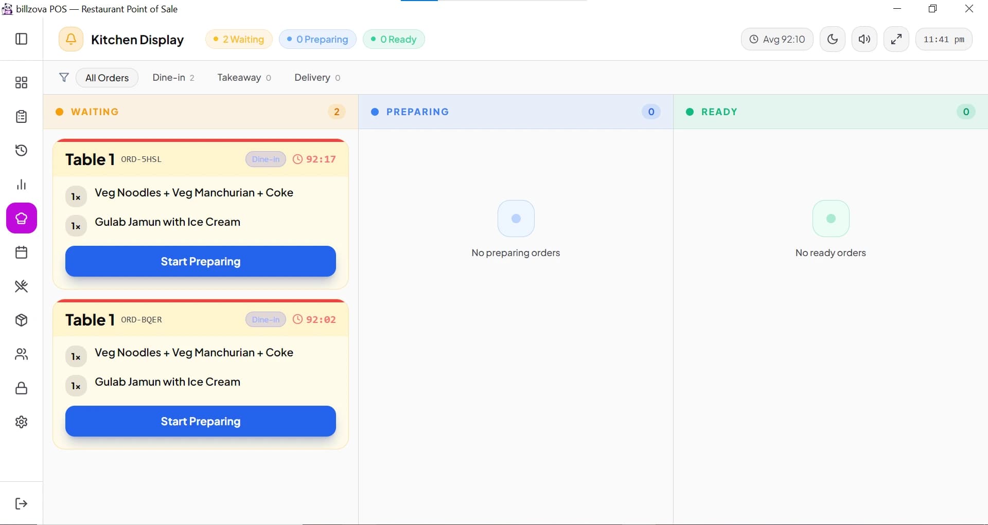 restaurant KOT and kitchen display software India